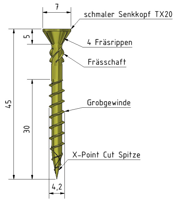 4,2x45 | Holzbauschrauben | magaziniert | TX20